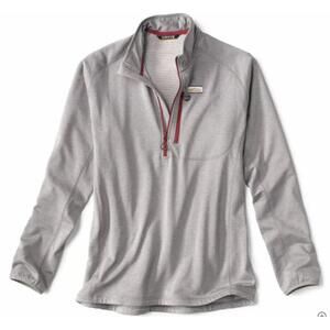 Orvis Horseshoe Hills Men's Quarter-Zip Fleece Heather Grey Pullover. Medium